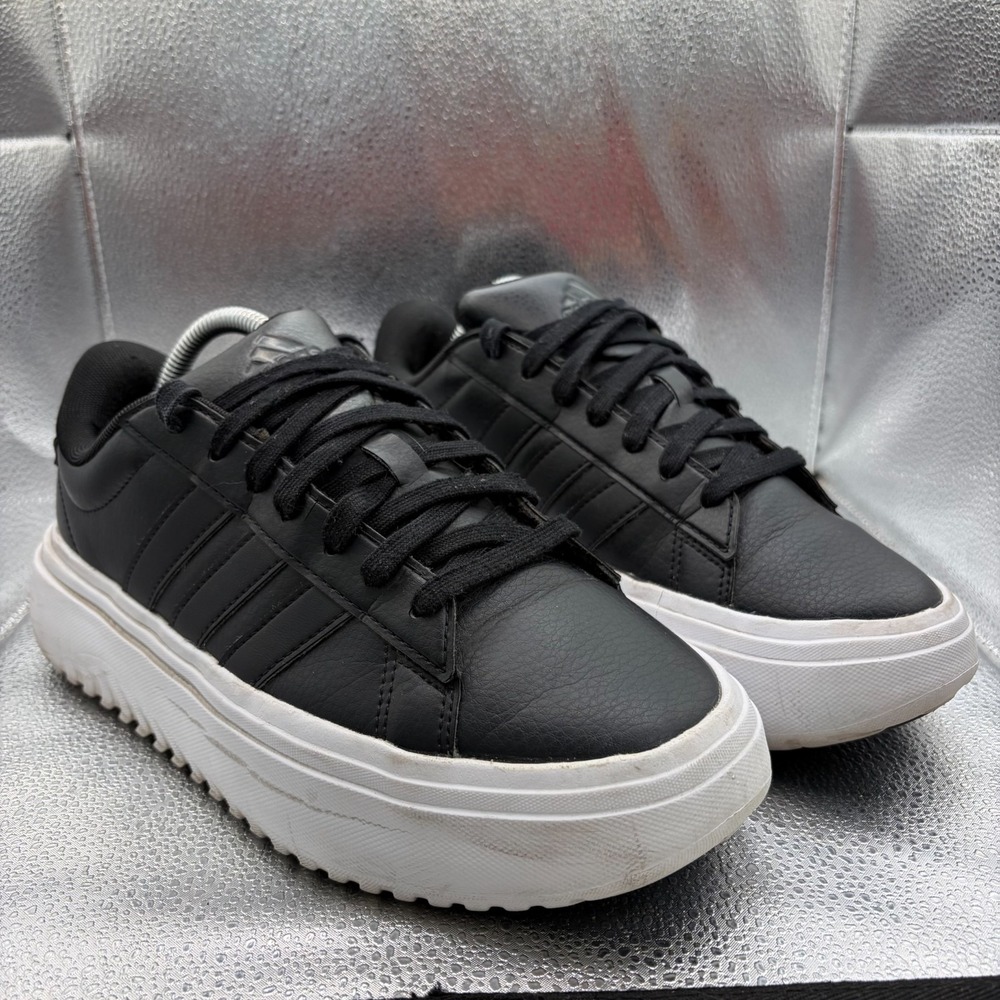 Size 9‎ Adidas Grand Court Platform Core Black Womens Athletic Shoes IE1093